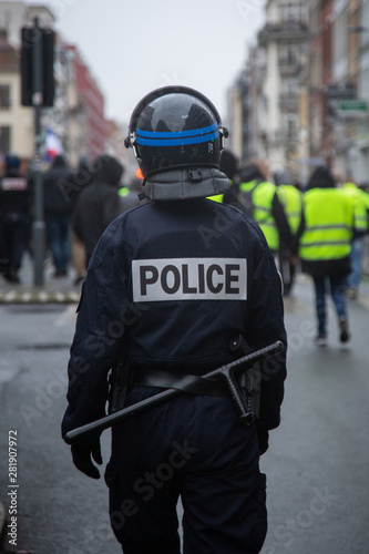 Police Officer Yellow Vest Movement