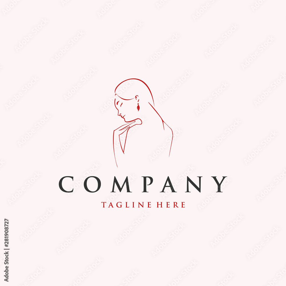 Beauty logo template. woman silhouette logo template, Beauty skin care logo design vector Beauty logo template. woman silhouette logo template, Beauty skin care logo design vector