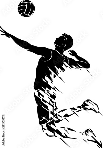 Male Volleyball Abstract Facet