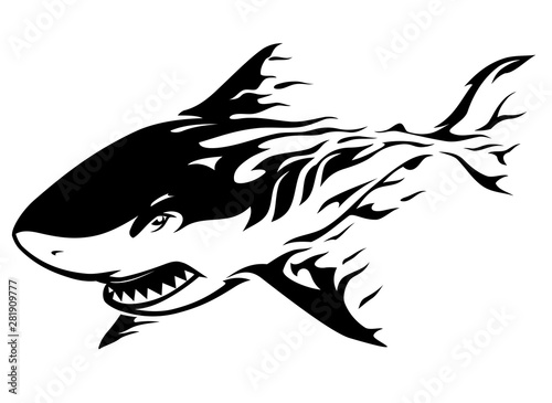 Flaming Shark Abstract
