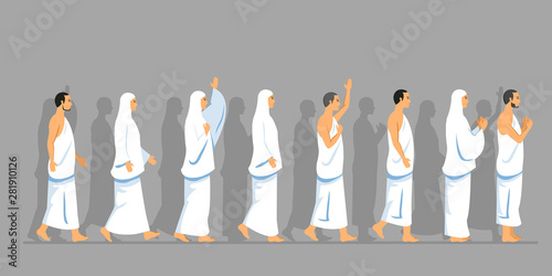Walking Pack Of Hajj Pilgrimage In Parallel