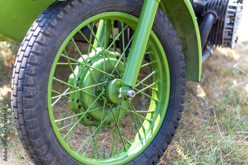 military motorcycle with sidecar