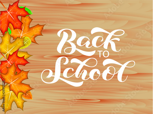 Back to school brush lettering. Vector illustration for card or banner