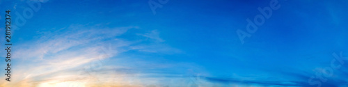 Fototapeta Naklejka Na Ścianę i Meble -  Dramatic panorama sky with cloud on sunrise and sunset time. Panoramic image.
