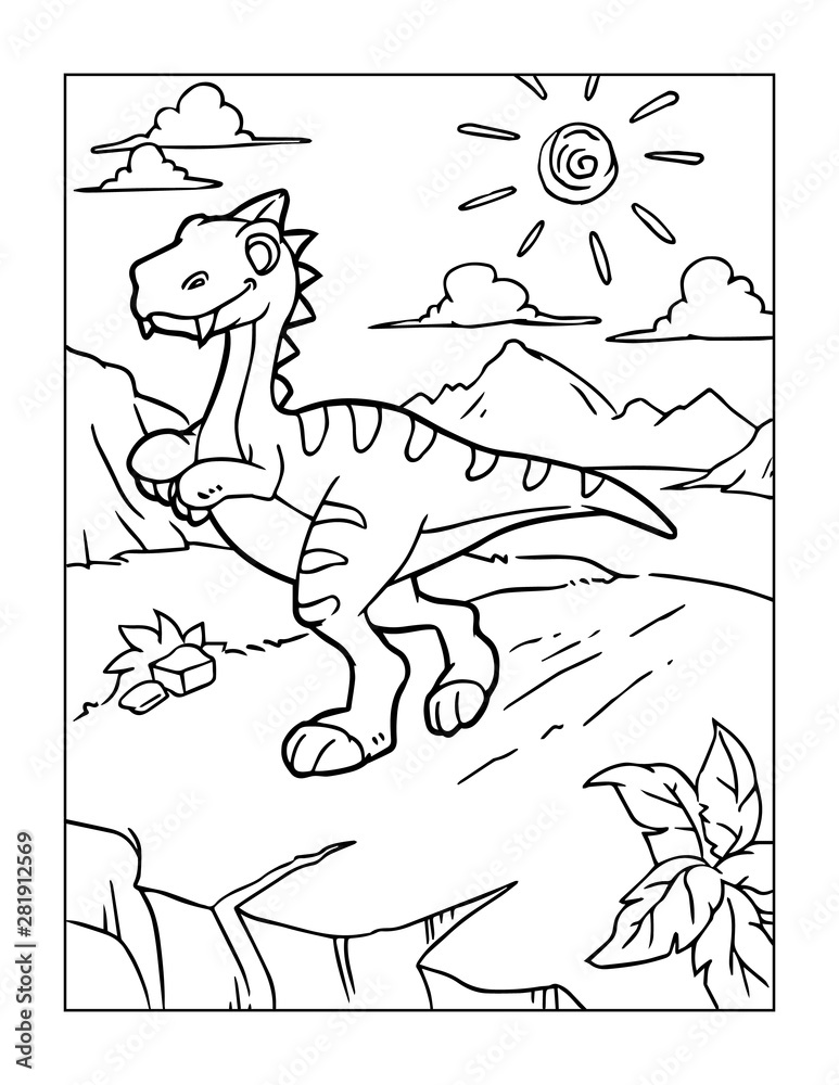 Fototapeta premium Dinosaur Coloring Page for Kids