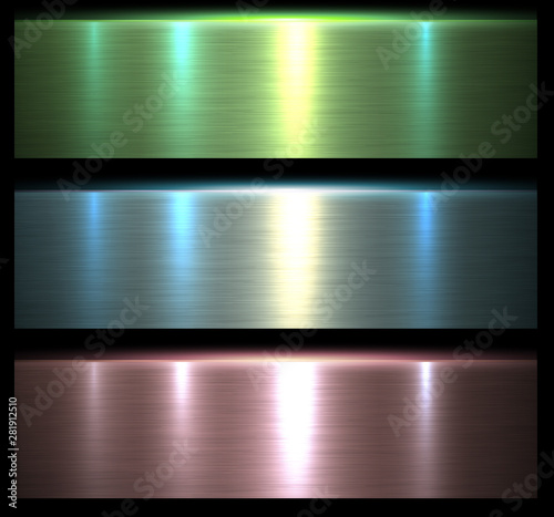 Metal textures shiny brushed metallic background