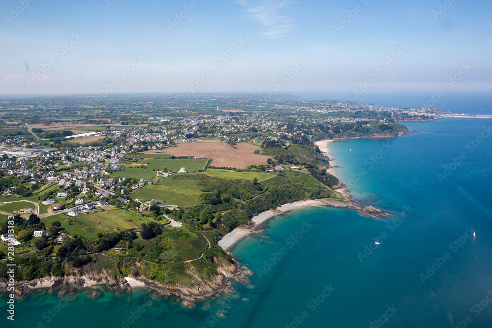 Aerial view of ISaint quay portrieux in Brittany, France Aerial view of ISaint quay portrieux in Brittany, France