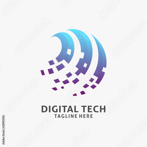 Digital tech logo design