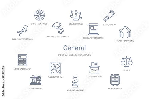 general concept 14 outline icons