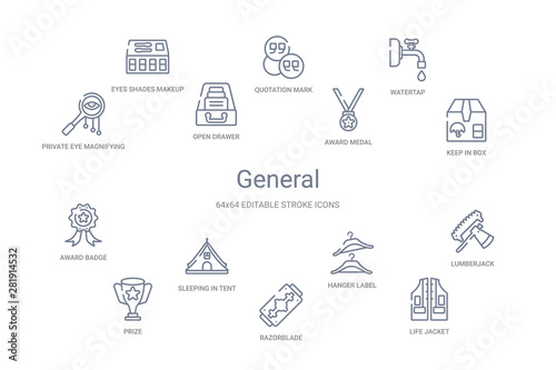 general concept 14 outline icons