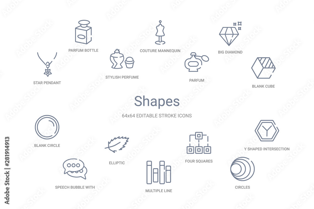 shapes concept 14 outline icons