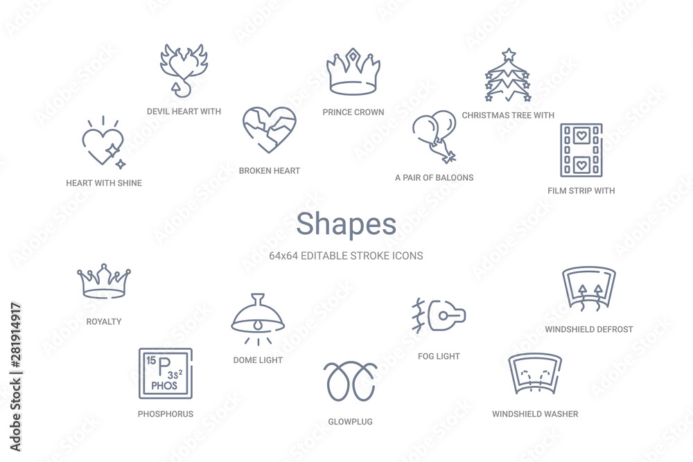 shapes concept 14 outline icons