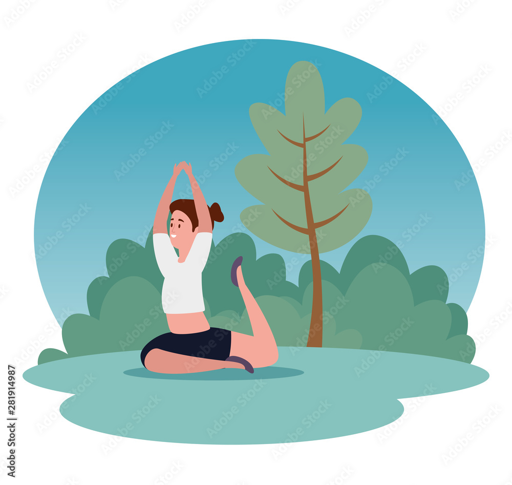 healthy woman training yoga pose