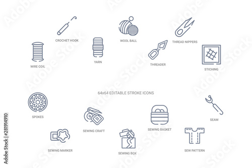 sew concept 14 outline icons