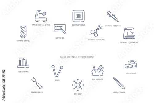 sew concept 14 outline icons