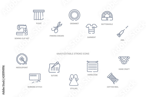 sew concept 14 outline icons