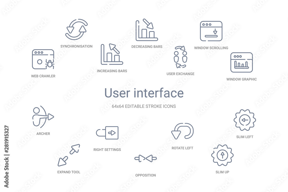 user interface concept 14 outline icons user interface concept 14 outline icons