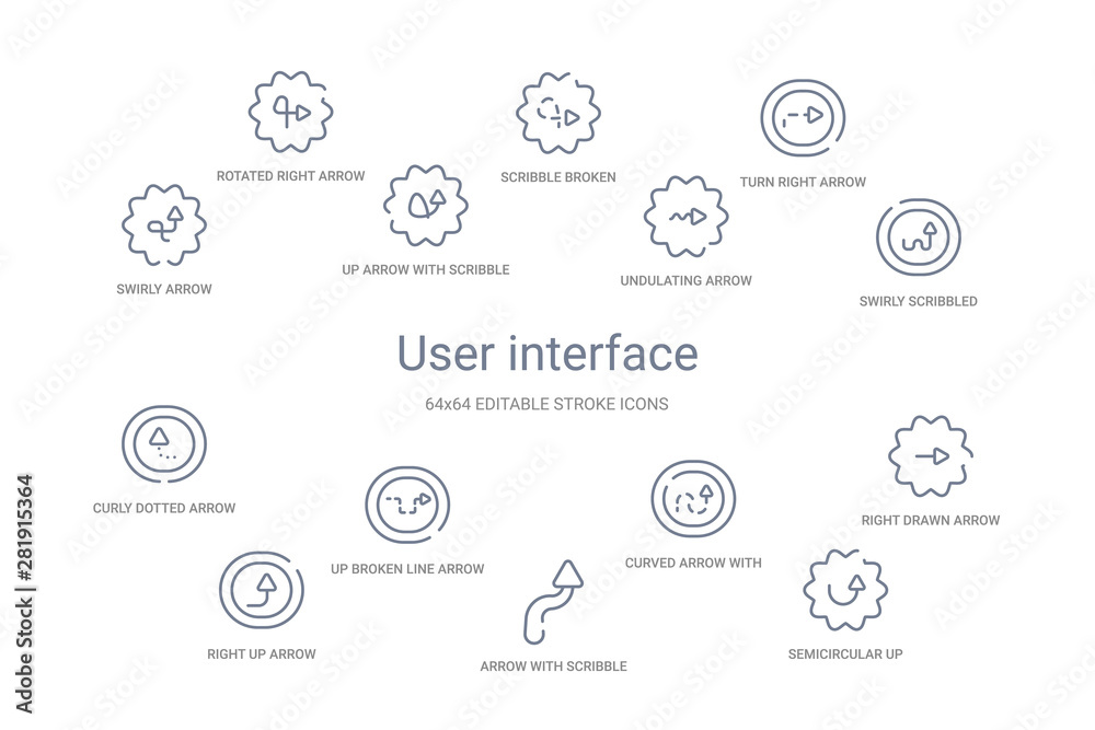 user interface concept 14 outline icons