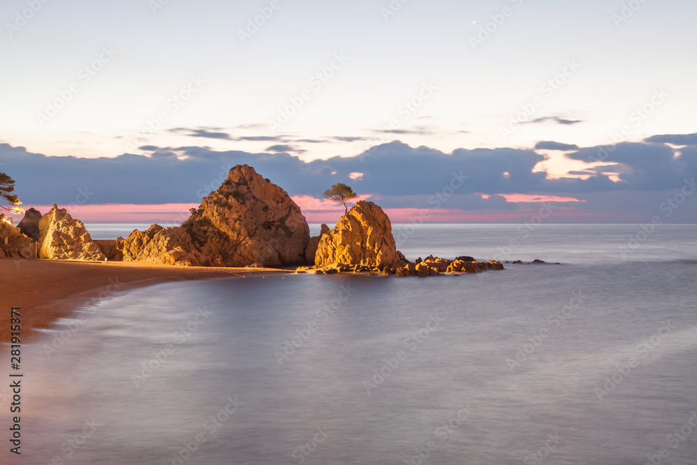 Costa Brava coast in Spain in the morning during sunrise Costa Brava coast in Spain in the morning during sunrise