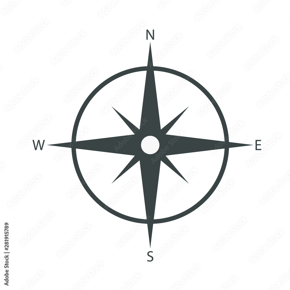 Compass, navigation icon. Vector illustration Compass, navigation icon. Vector illustration