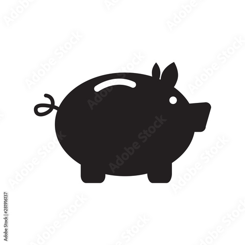 piggy bank icon logo vector 