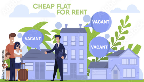 Banner with Traveling Family and Realtor at Work