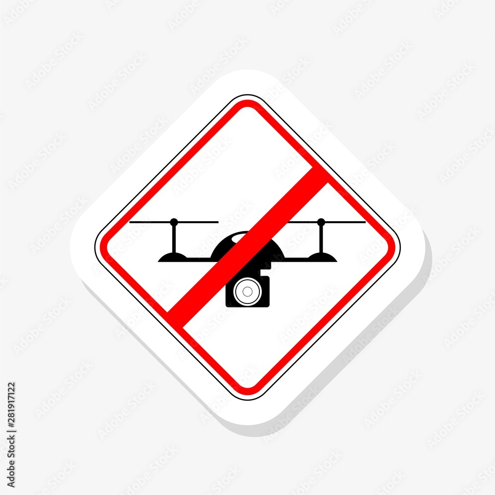 No drone zone sticker No drone icon. Flights with drone prohibited No drone zone sticker No drone icon. Flights with drone prohibited