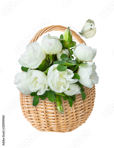 Wicker basket  with bouquet...