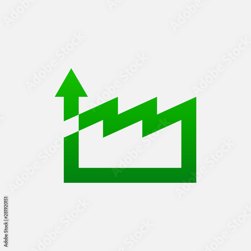 factory and growth logo design 