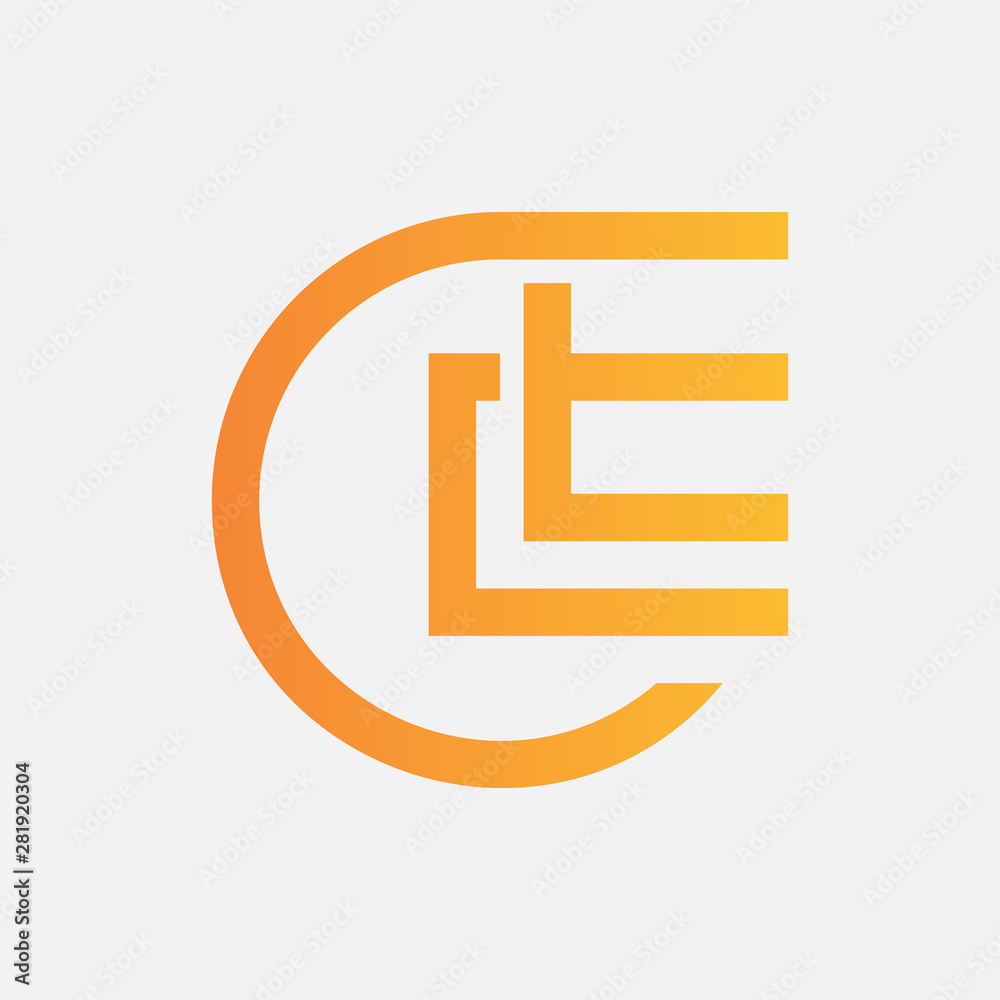 abstract letter E with monoline logo design abstract letter E with monoline logo design