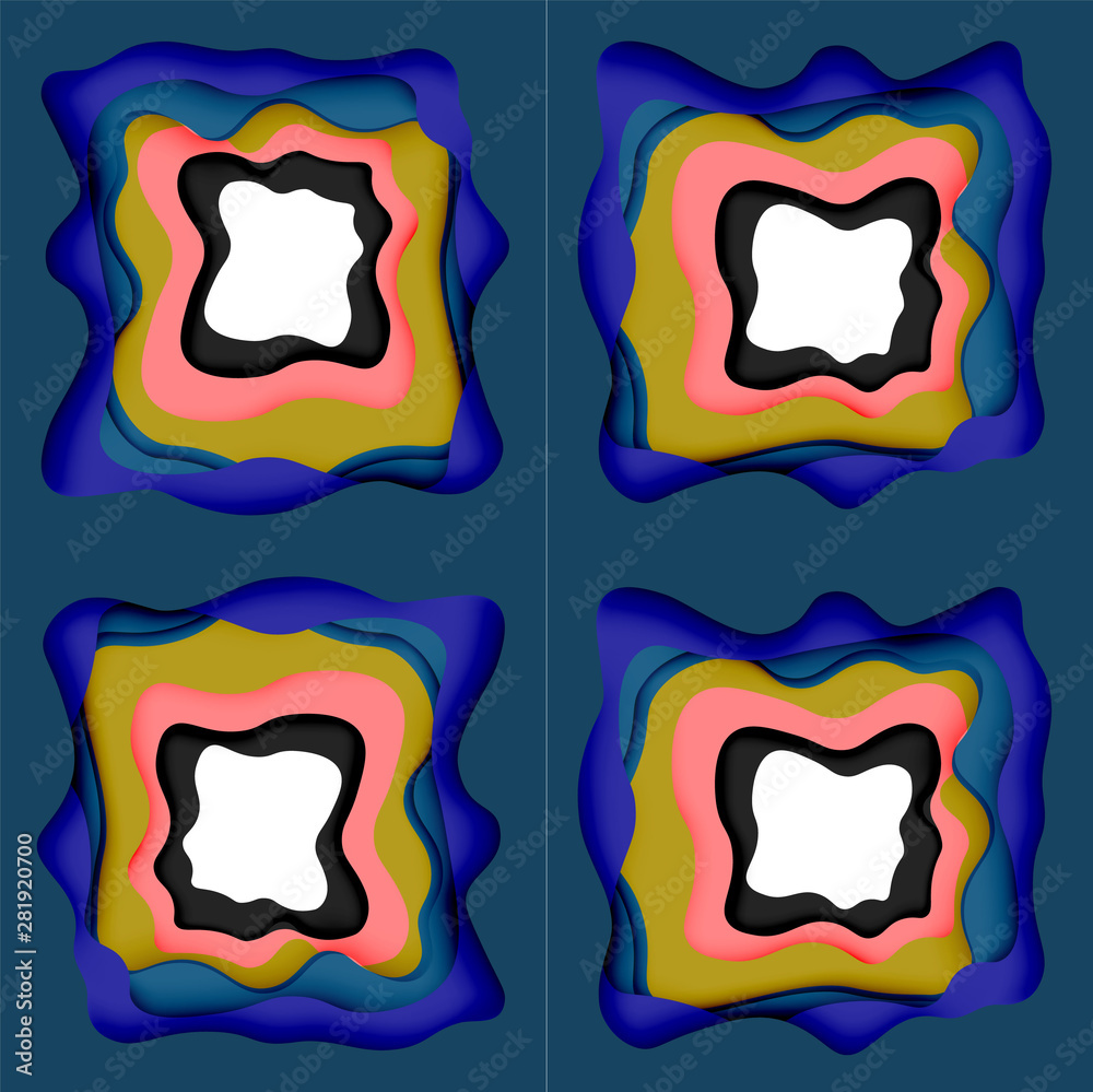 Fototapeta premium Vector decorative background. Abstract web template with cut out 3d paper abstract waves on light background for decoration design.