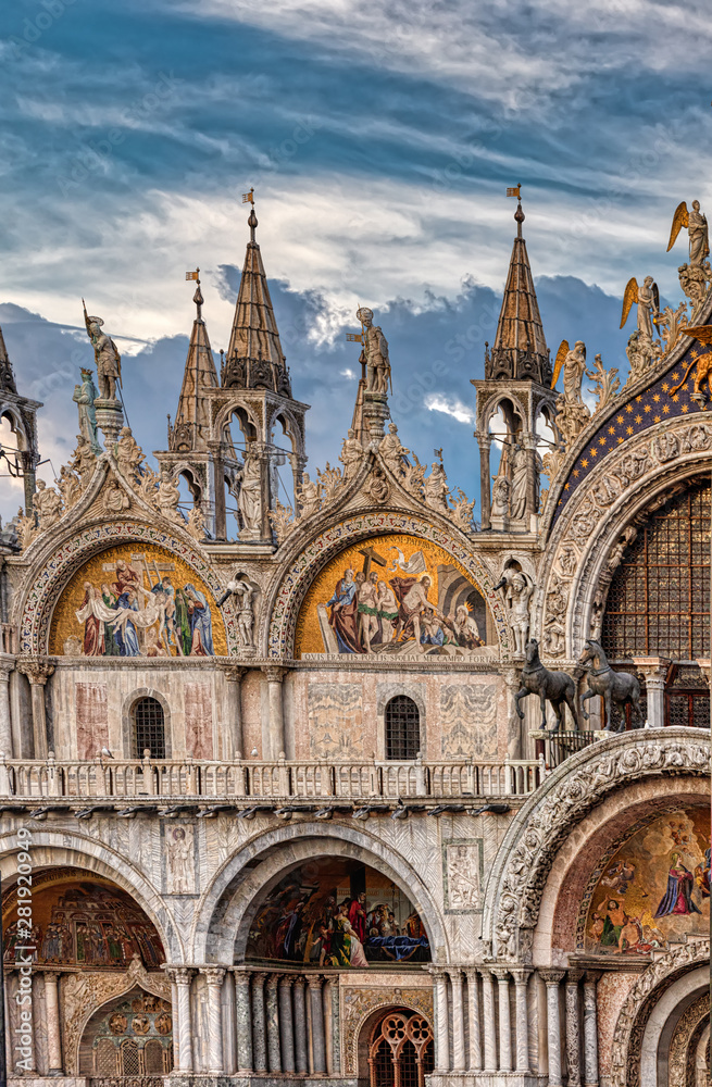 The Facade of the basilica San Marco in Venice