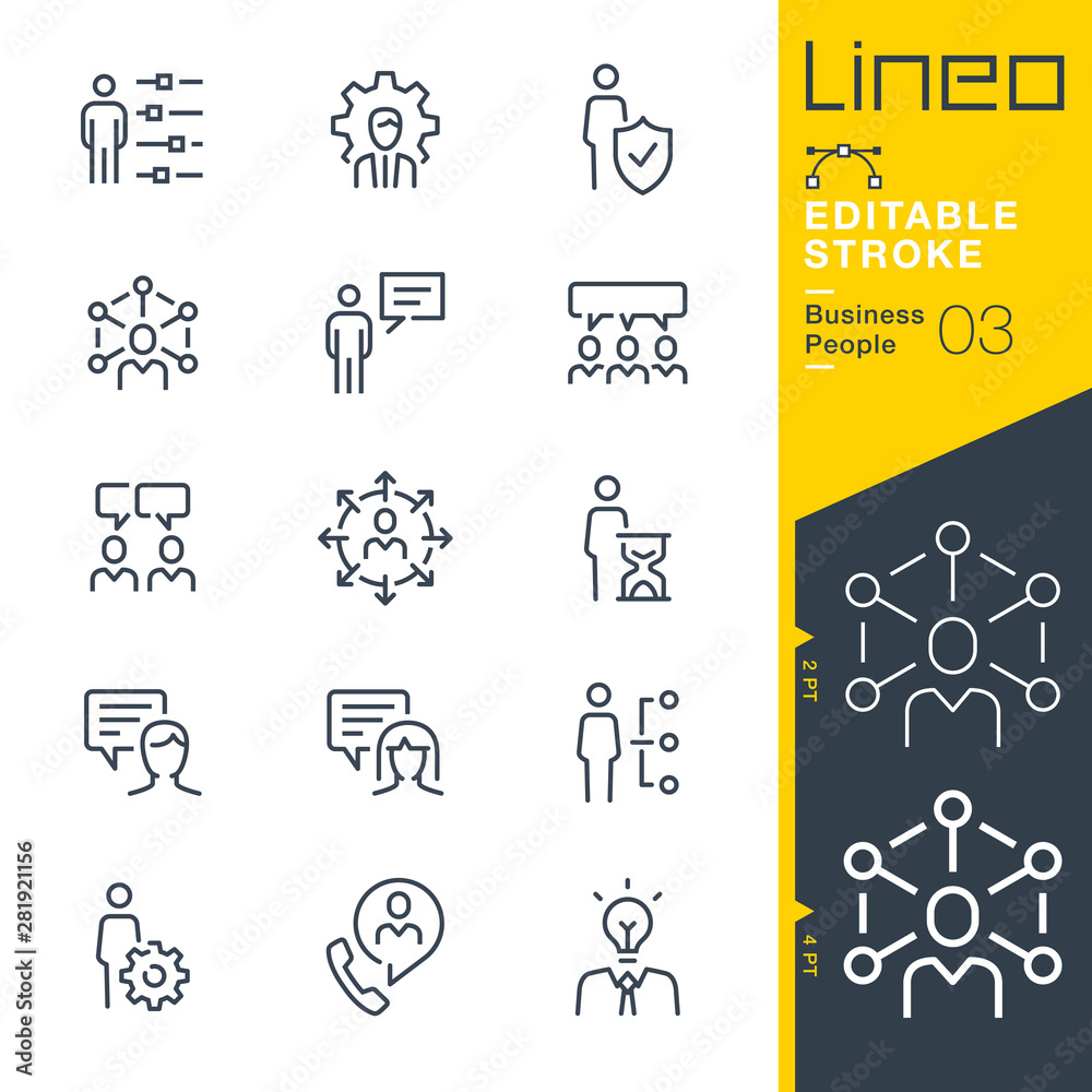 Lineo Editable Stroke - Business People line icons Stock Vector | Adobe ...