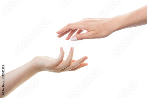 Konstfotografi Two hands isolated on white background