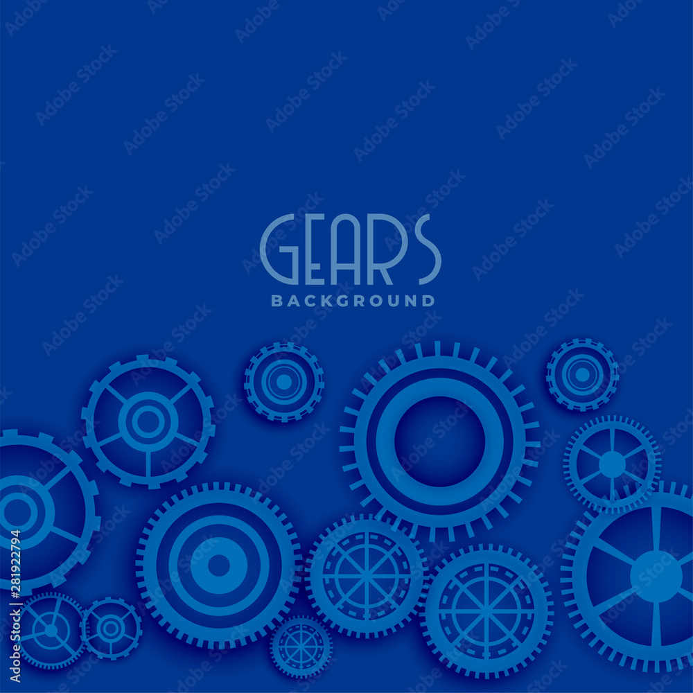blue background with 3d gears