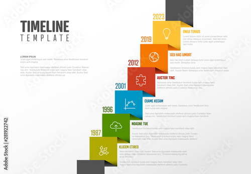 Timeline template with icons