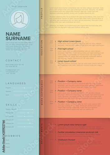 Minimalist teal resume cv template for women