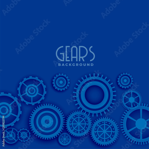 blue background with 3d gears