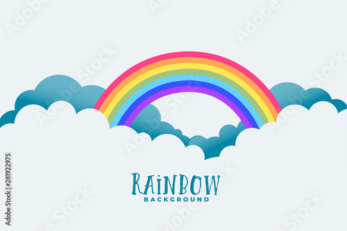 rainbow above clouds background design