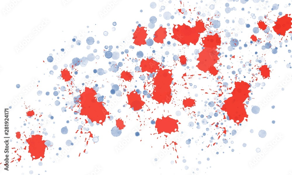 Gouache dots on a white background. Two-color divorces.