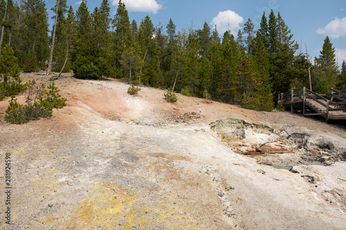 norris geyser back basin in in Yellowstone National Park in Wyoming photo