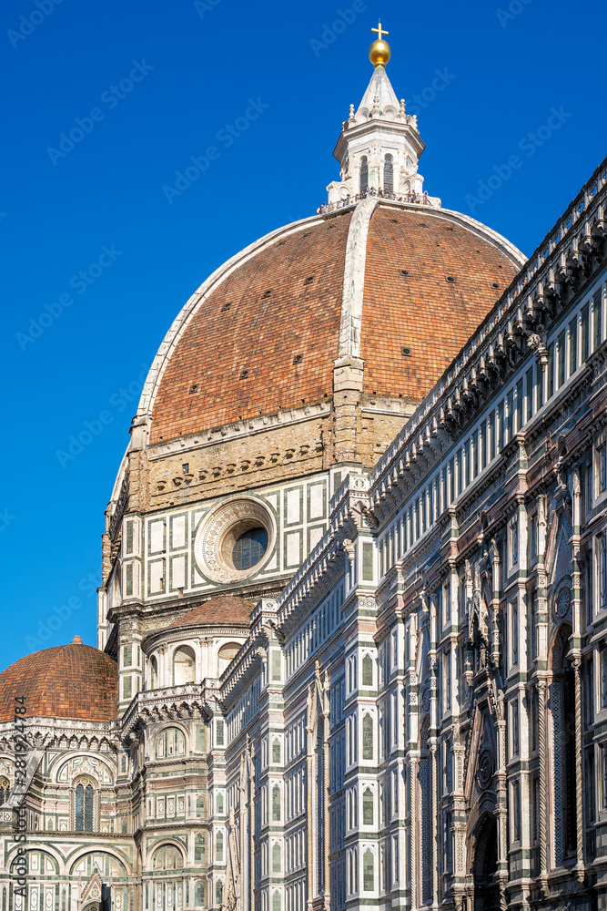 Fototapeta premium Florence Duomo, Italy. Santa Maria del Fiore cathedral (Basilica of Saint Mary of the Flower). City in the day