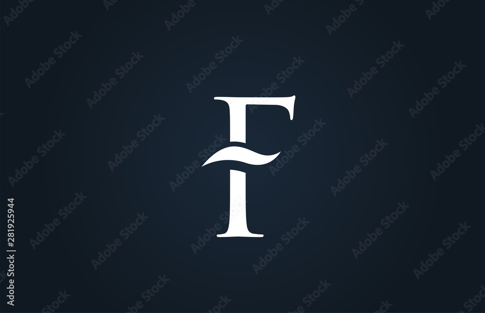 white blue alphabet letter F logo company icon design