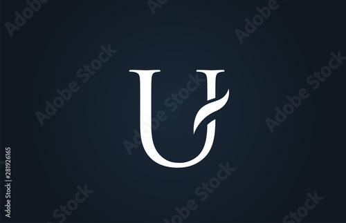 white blue alphabet letter U logo company icon design