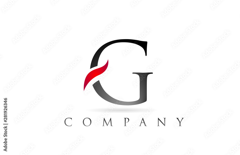 white red alphabet letter G logo company icon design white red alphabet letter G logo company icon design