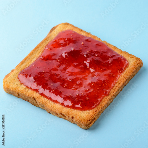 Toast with raspberry jam