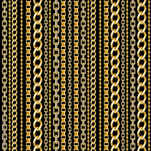 Pattern with gold chains