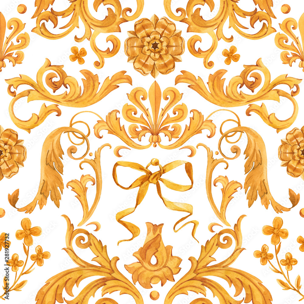 Golden baroque rich luxury pattern Golden baroque rich luxury pattern