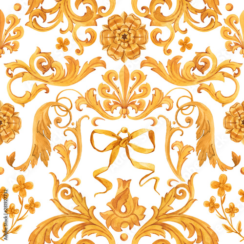 Golden baroque rich luxury pattern