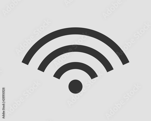 Free wi fi icon. Connection zone wifi vector symbol. Radio waves signal.